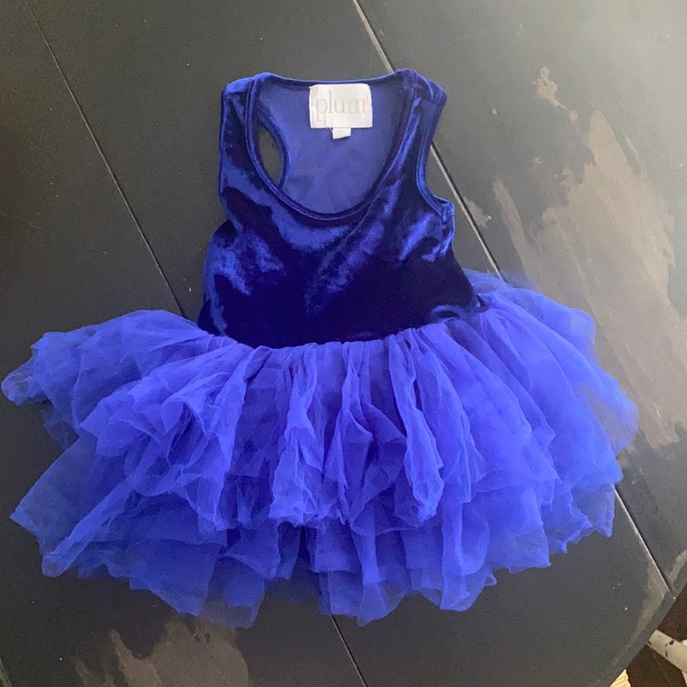 ILovePlum blue velvet tutu sz 6